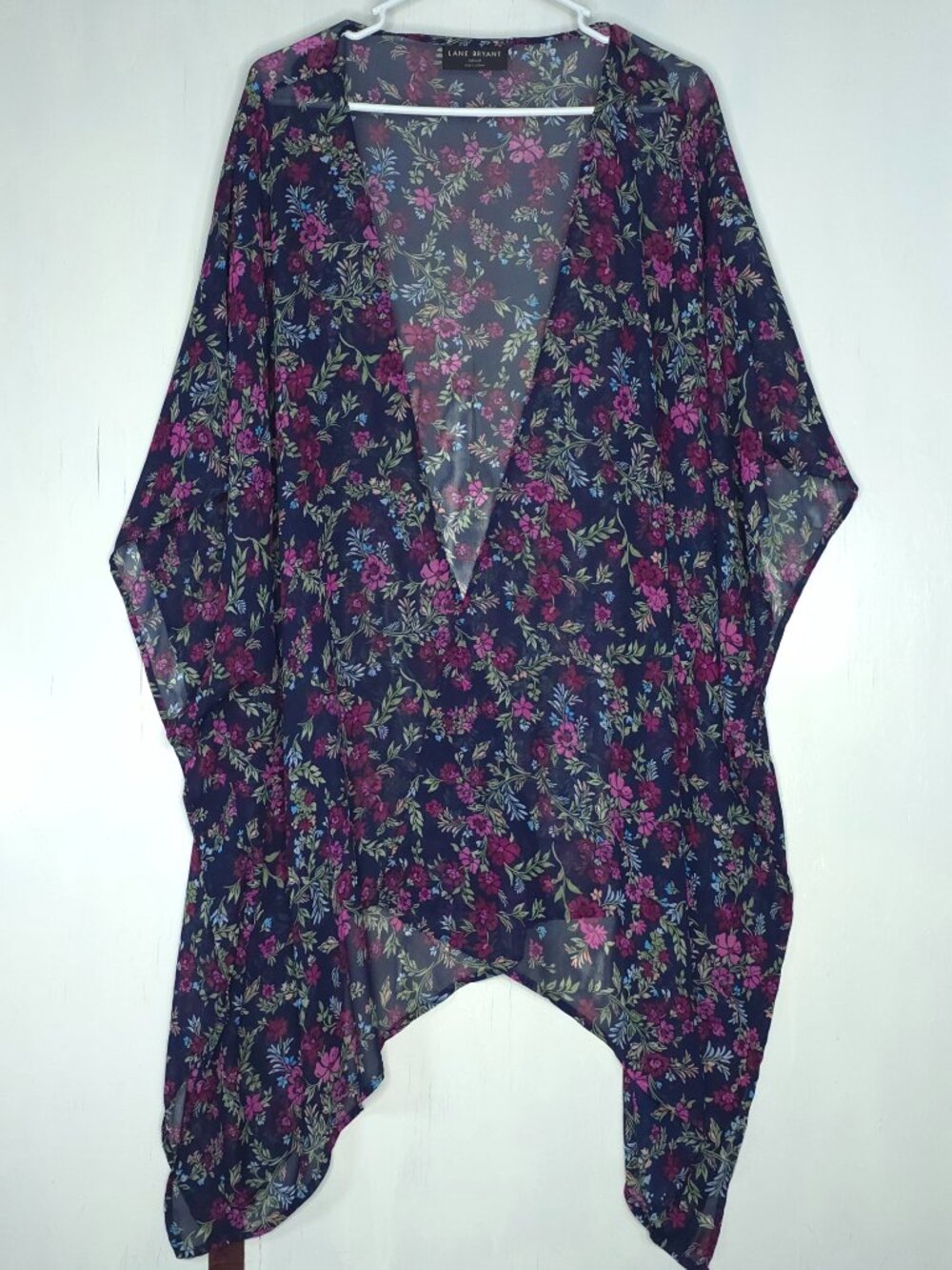 Lane Bryant Navy Blue Floral Short Sleeve Overpiece Cottagecore Boho Casual
